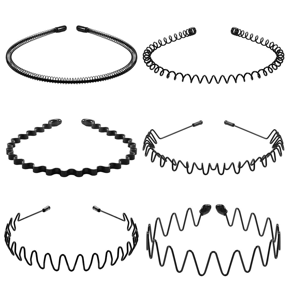 Men Fashion Hair Style - 6PCS Fashion Black Metal Waved Style