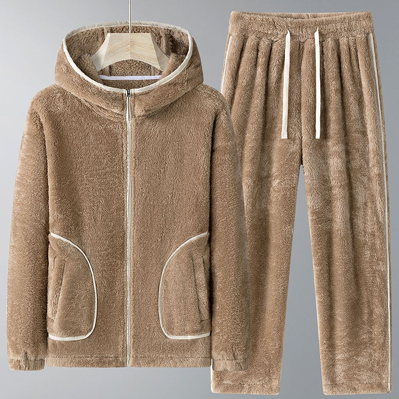 Mens Fashion Zip Up - 2026 Winter New Men's Hoodie Set