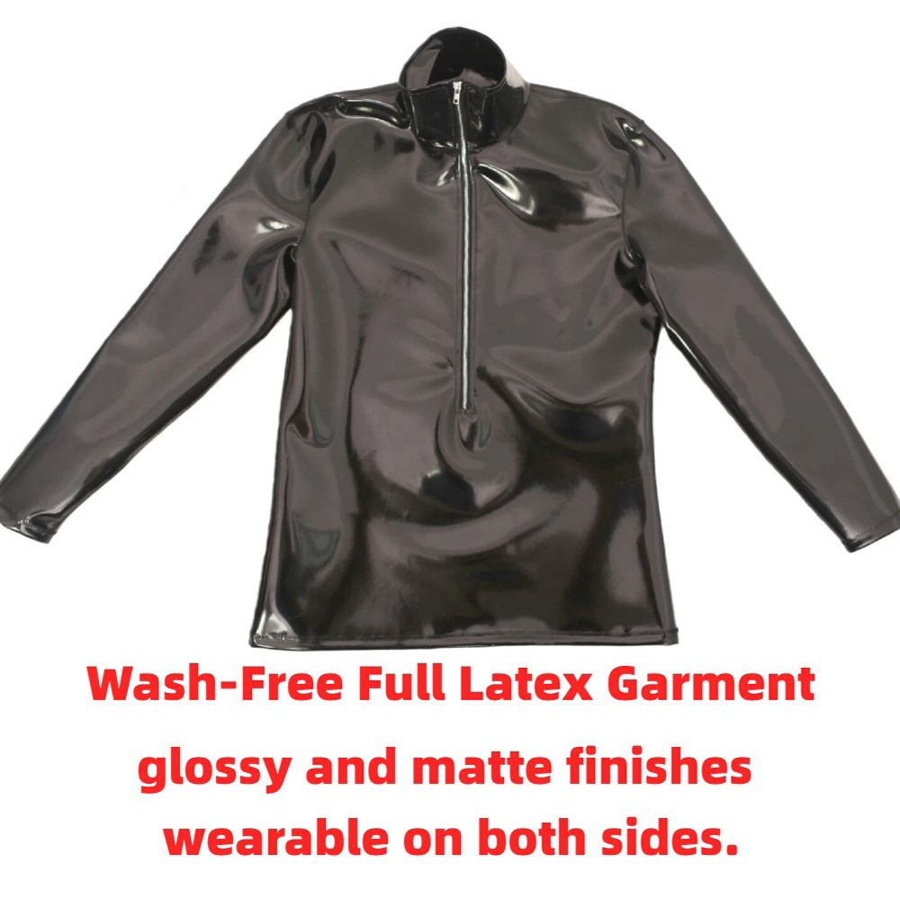 Men Fashion Upper - Sexy Men PVC Glossy Shiny Long