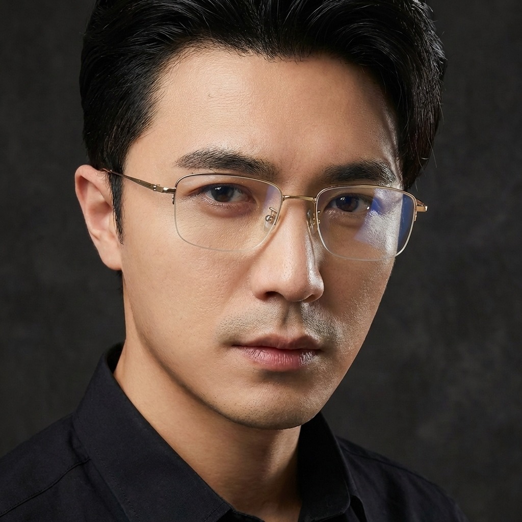 Men'S Fashion Non Prescription Glasses - Fashionable Business Pure Titanium Wire Eyeframe