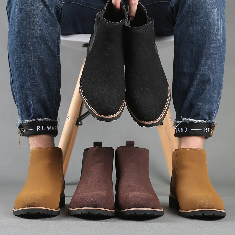Mens Fashion Winter 2025 - Men Ankle Boots British Style Suede