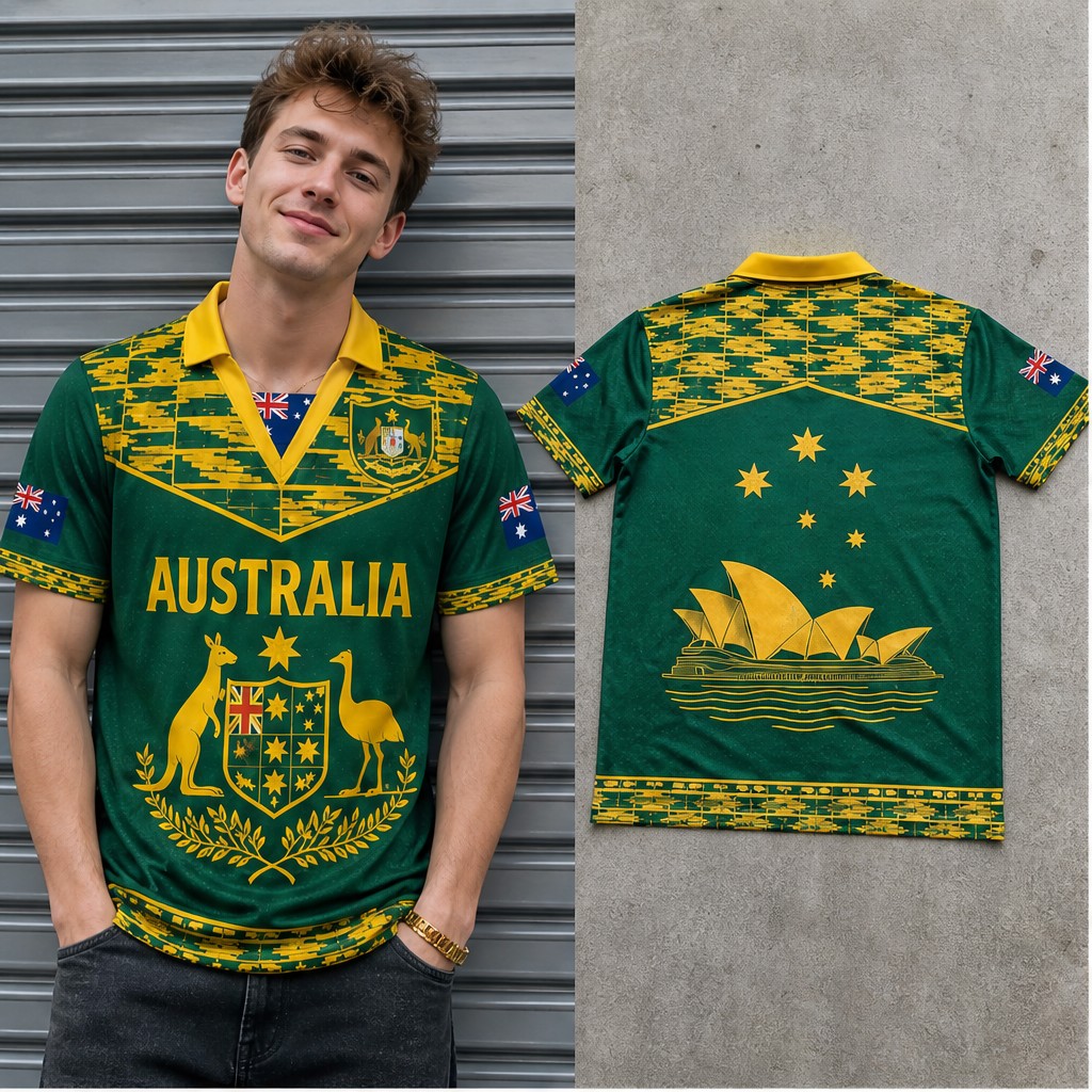 Mens Fashion Australia - Mens Australia Ornate Kangaroo Emu Crest