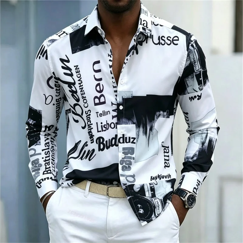 Men's Printed Long-sleeve Shir - đánh giá và giá Mens Fashion Summer