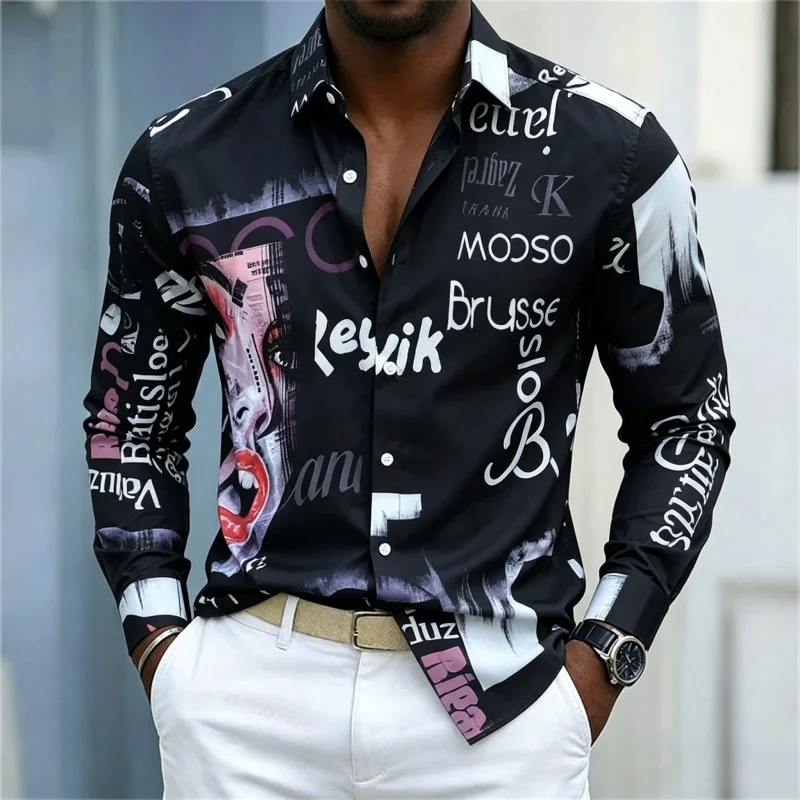 Men's Printed Long-sleeve Shir - đánh giá và giá Mens Fashion Summer