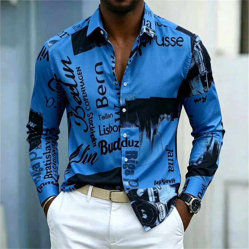 Men's Printed Long-sleeve Shir - đánh giá và giá Mens Fashion Summer