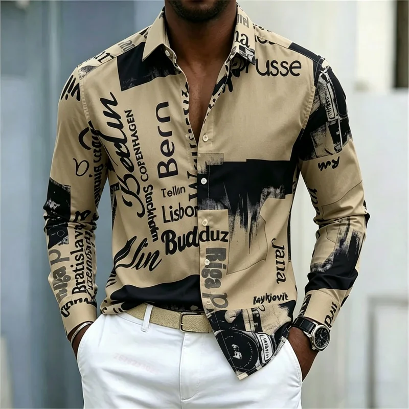 Men's Printed Long-sleeve Shir - đánh giá và giá Mens Fashion Summer