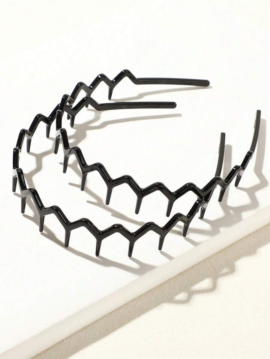 4pcs Black Wavy Toothed Headba - đánh giá và giá Men Fashion Hair Style
