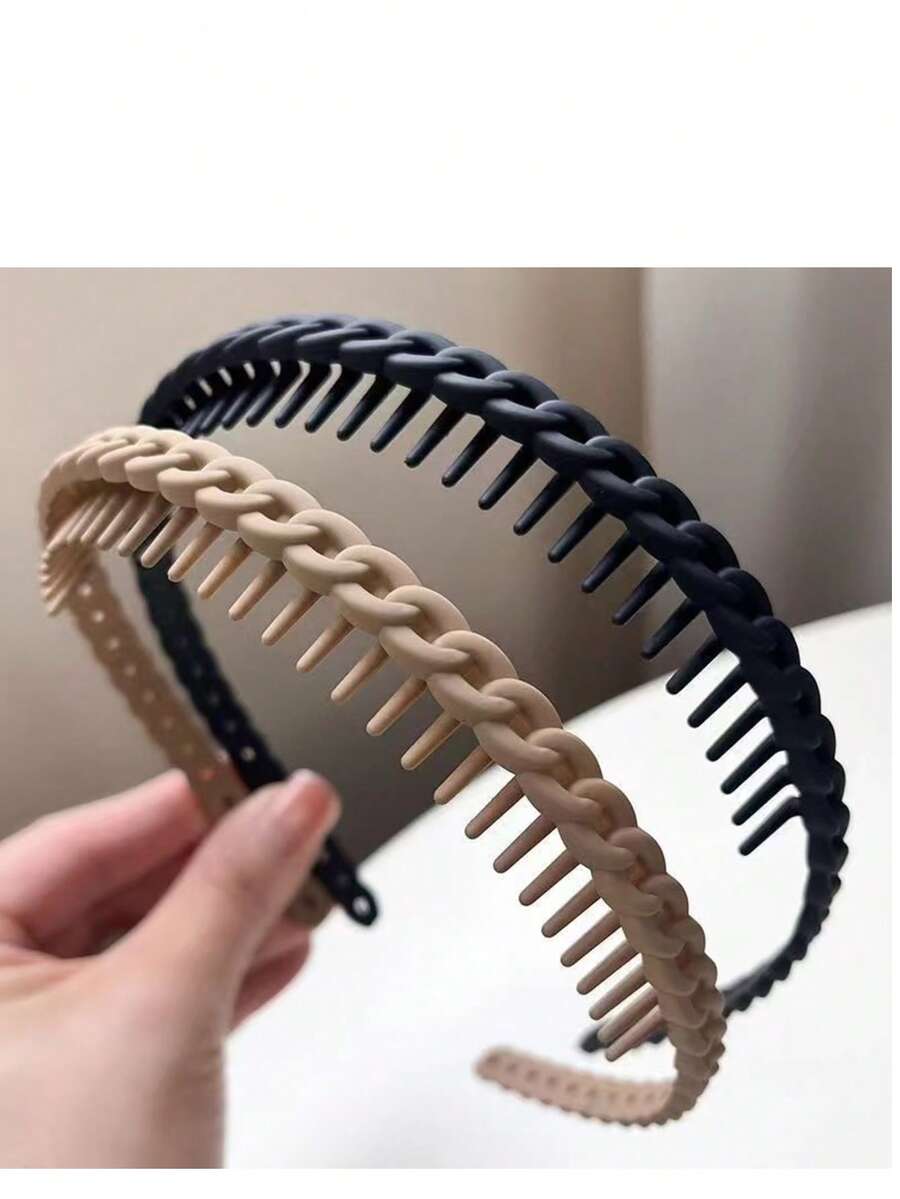 4pcs Black Wavy Toothed Headba - đánh giá và giá Men Fashion Hair Style