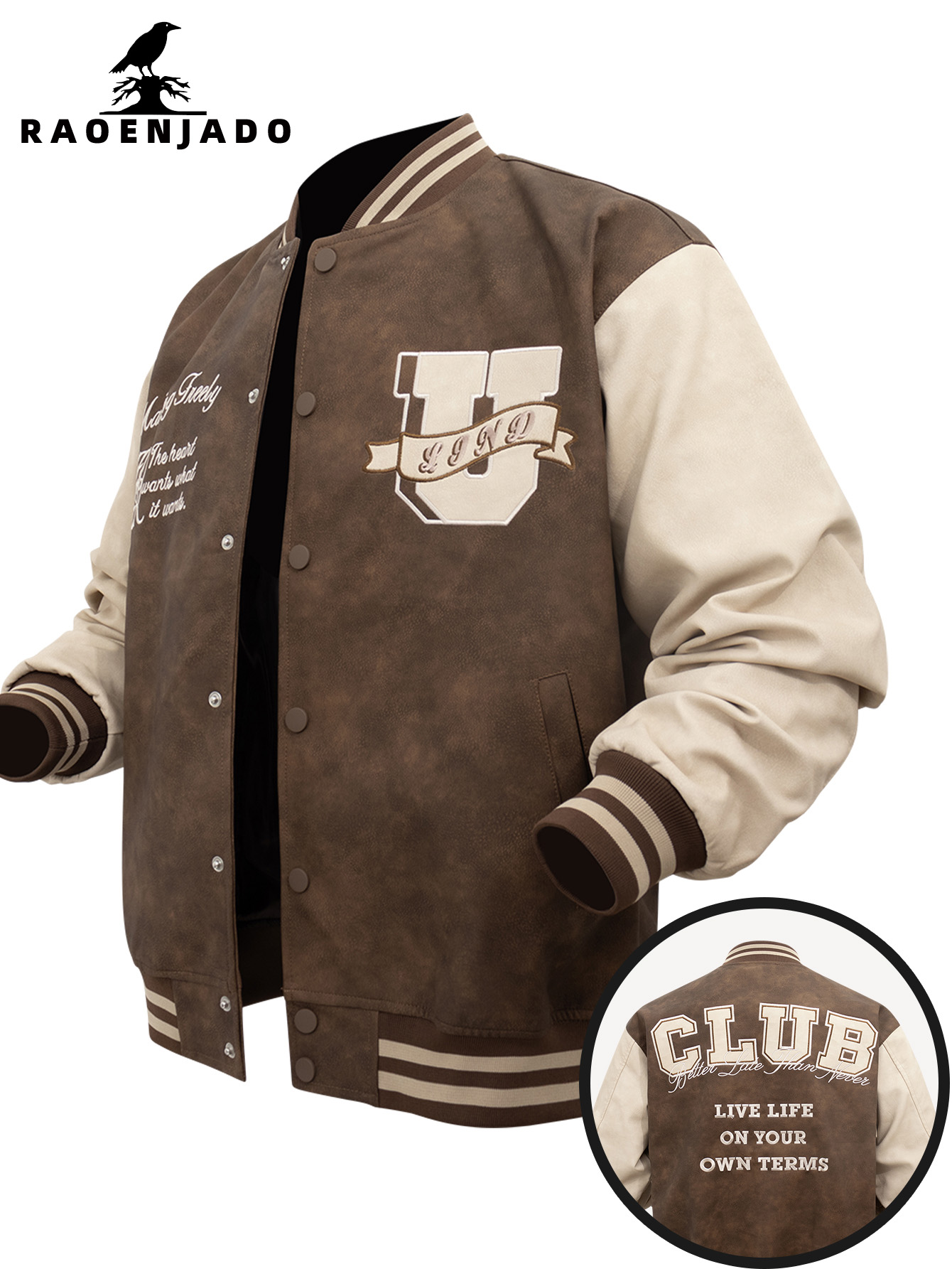 Men's PU Faux Leather Jacket V - đánh giá và giá Varsity Jacket Letterman