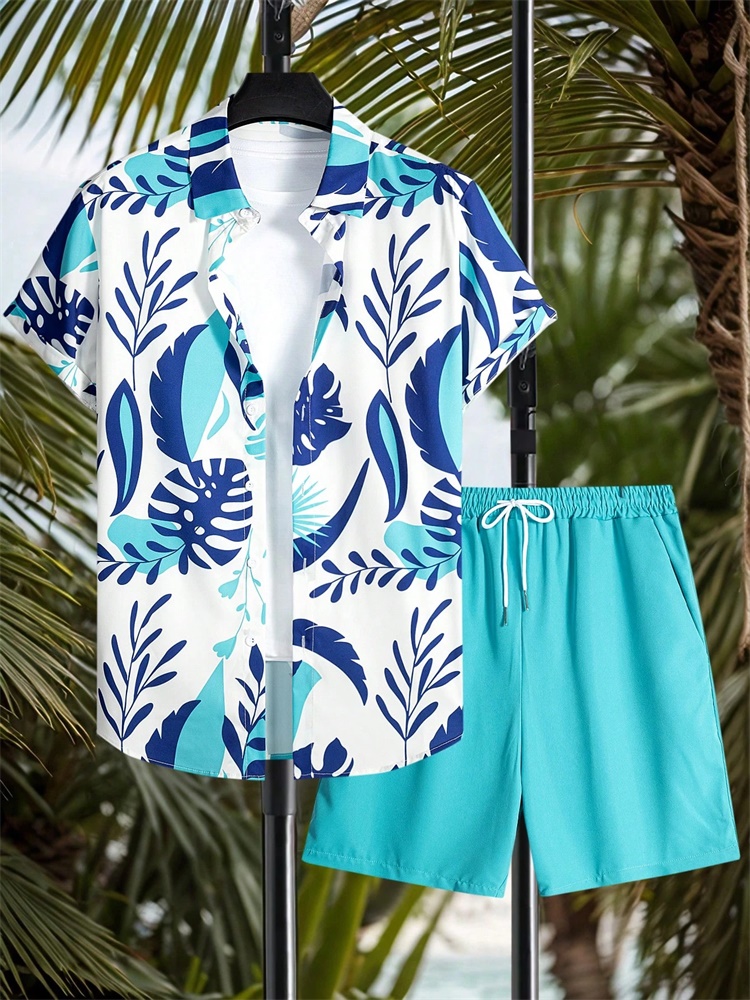 Men's Short-sleeved Shirt Set  - đánh giá và giá Mens Fashion Style