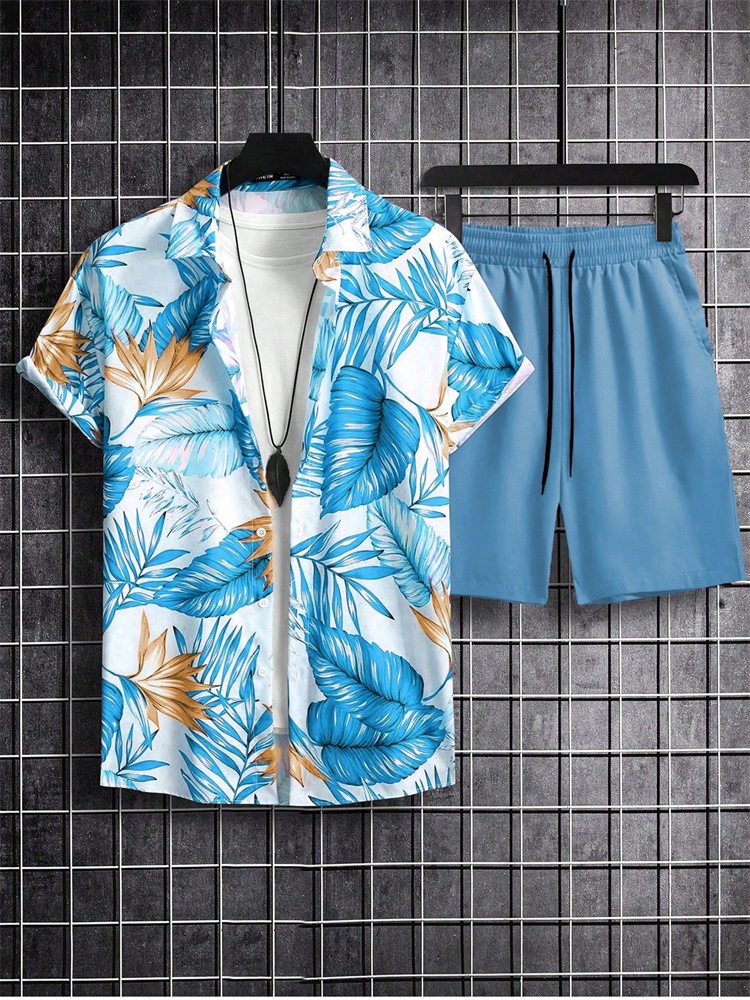 Men's Short-sleeved Shirt Set  - đánh giá và giá Mens Fashion Style