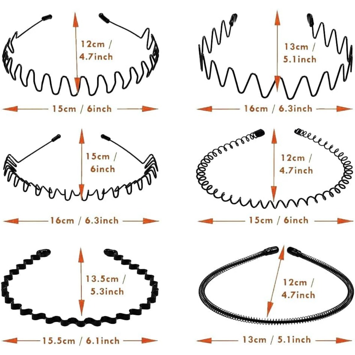 6PCS Fashion Black Metal Waved - đánh giá và giá Men Fashion Hair Style