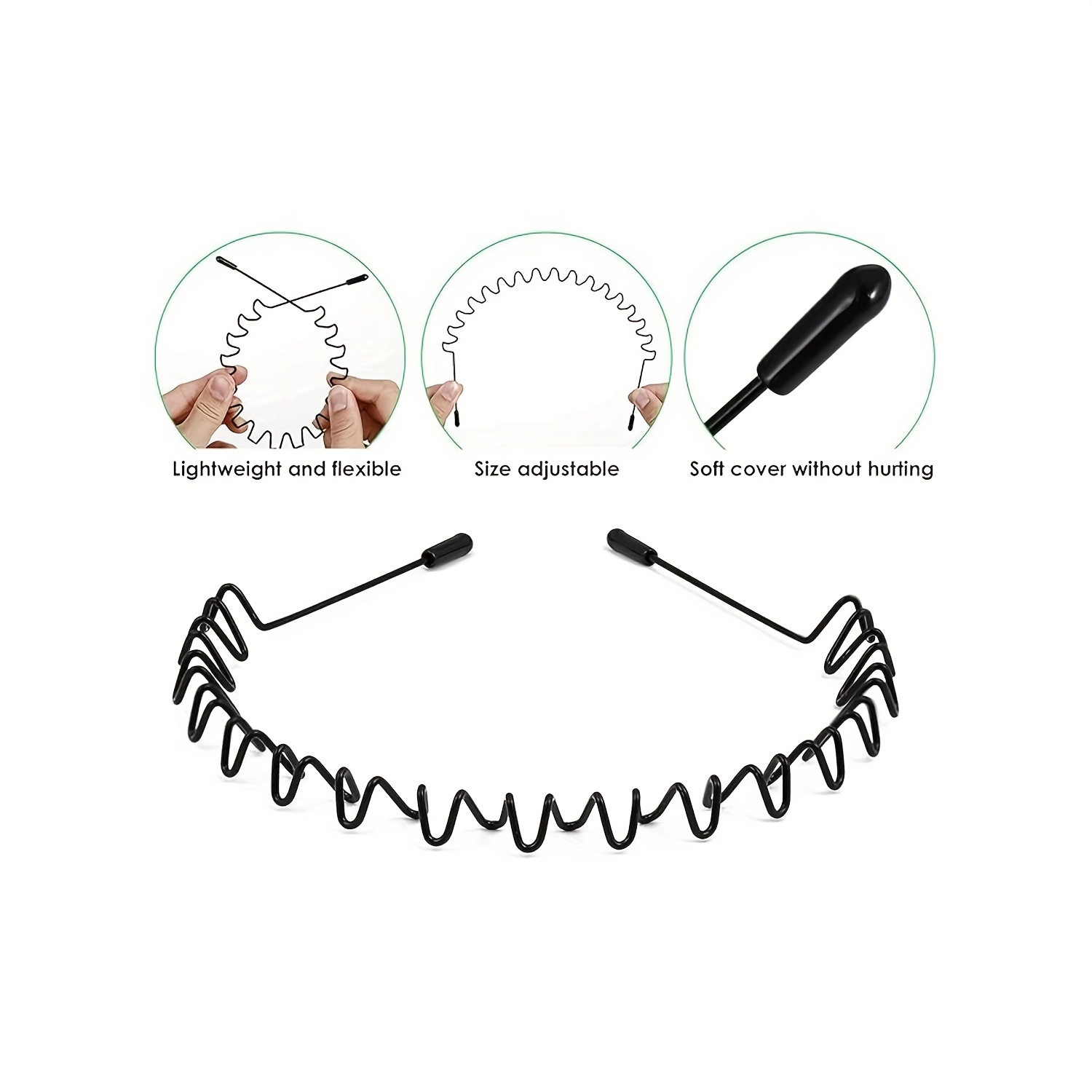 6PCS Fashion Black Metal Waved - đánh giá và giá Men Fashion Hair Style