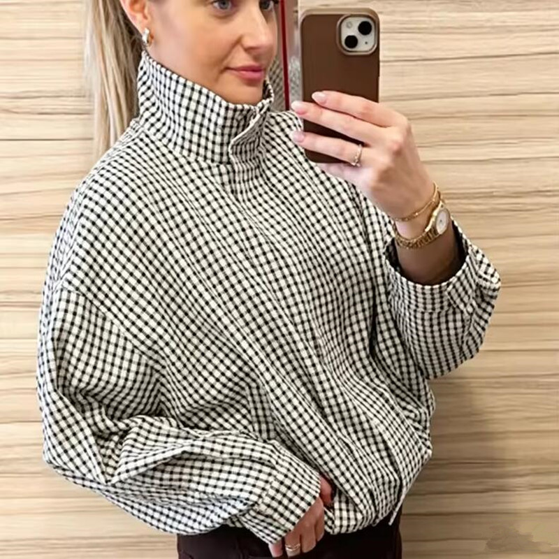 Plaid Bomber Jacket Women Demi - đánh giá và giá Varsity Jacket Letterman