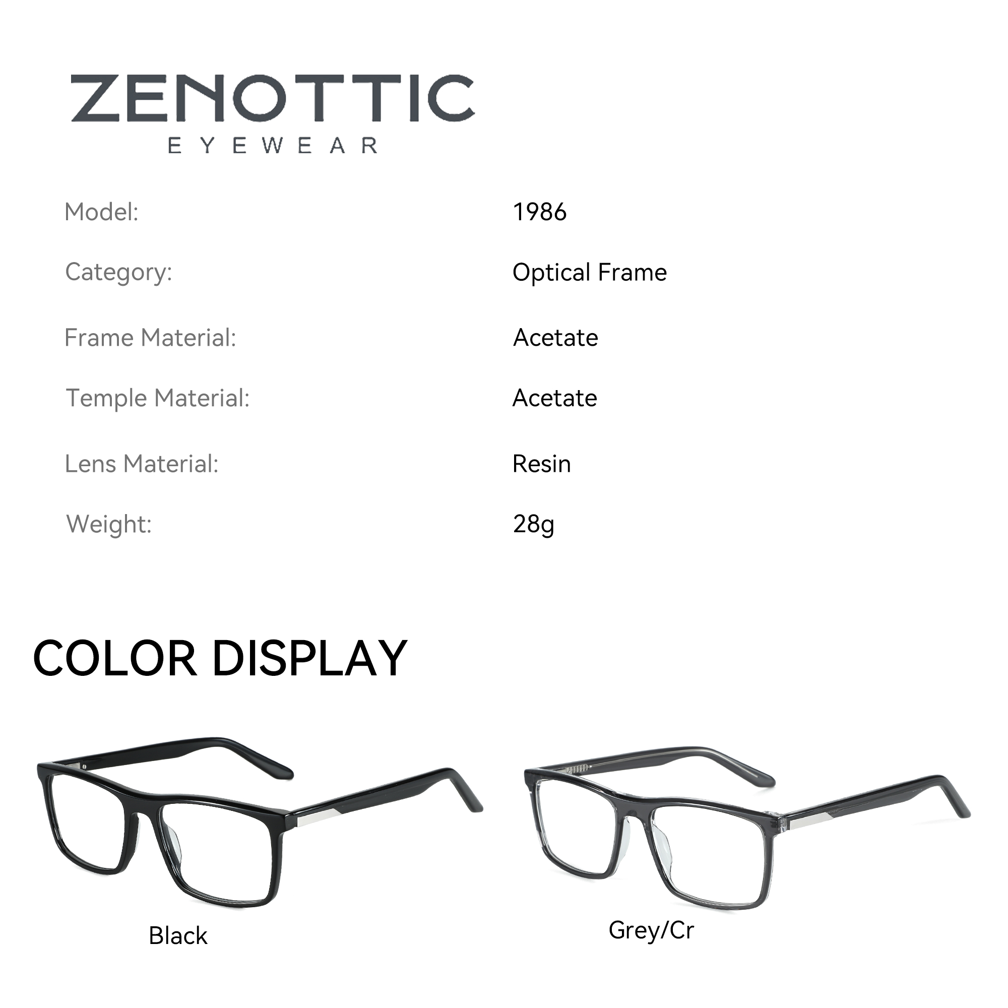 ZENOTTIC Trend Acetate Optical - đánh giá và giá Men'S Fashion Non Prescription Glasses