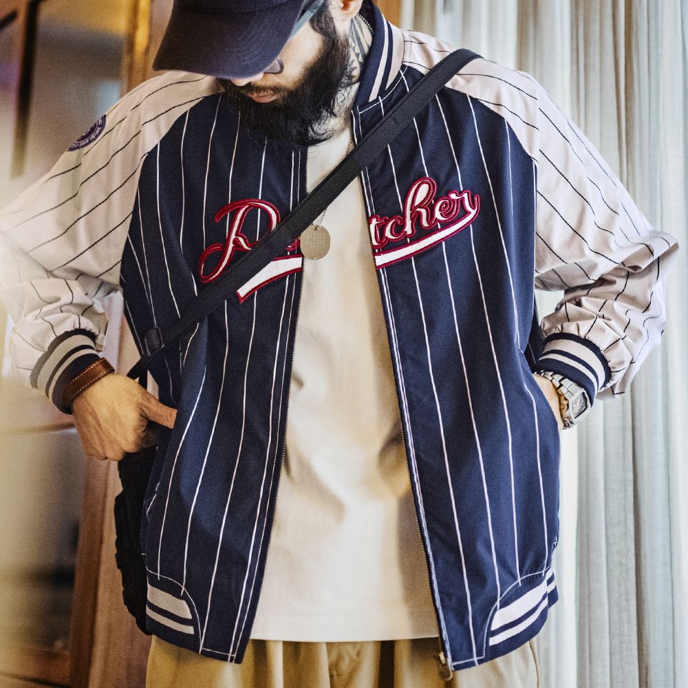 Maden American Retro Striped B - đánh giá và giá Varsity Jacket Letterman