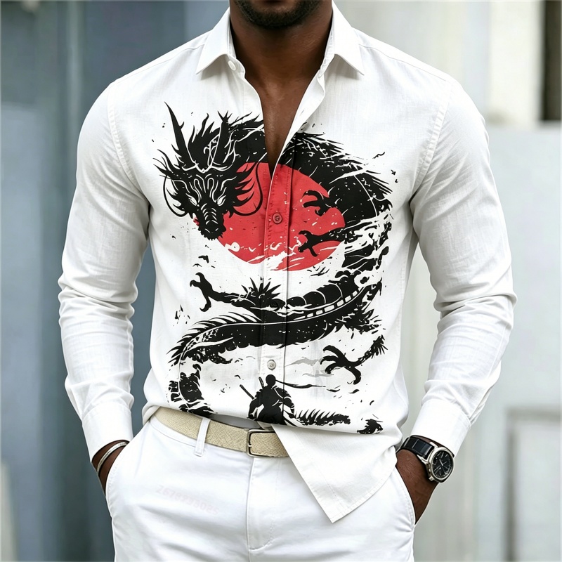2026 New Men's Shirt White Bla - đánh giá và giá Mens Fashion Style