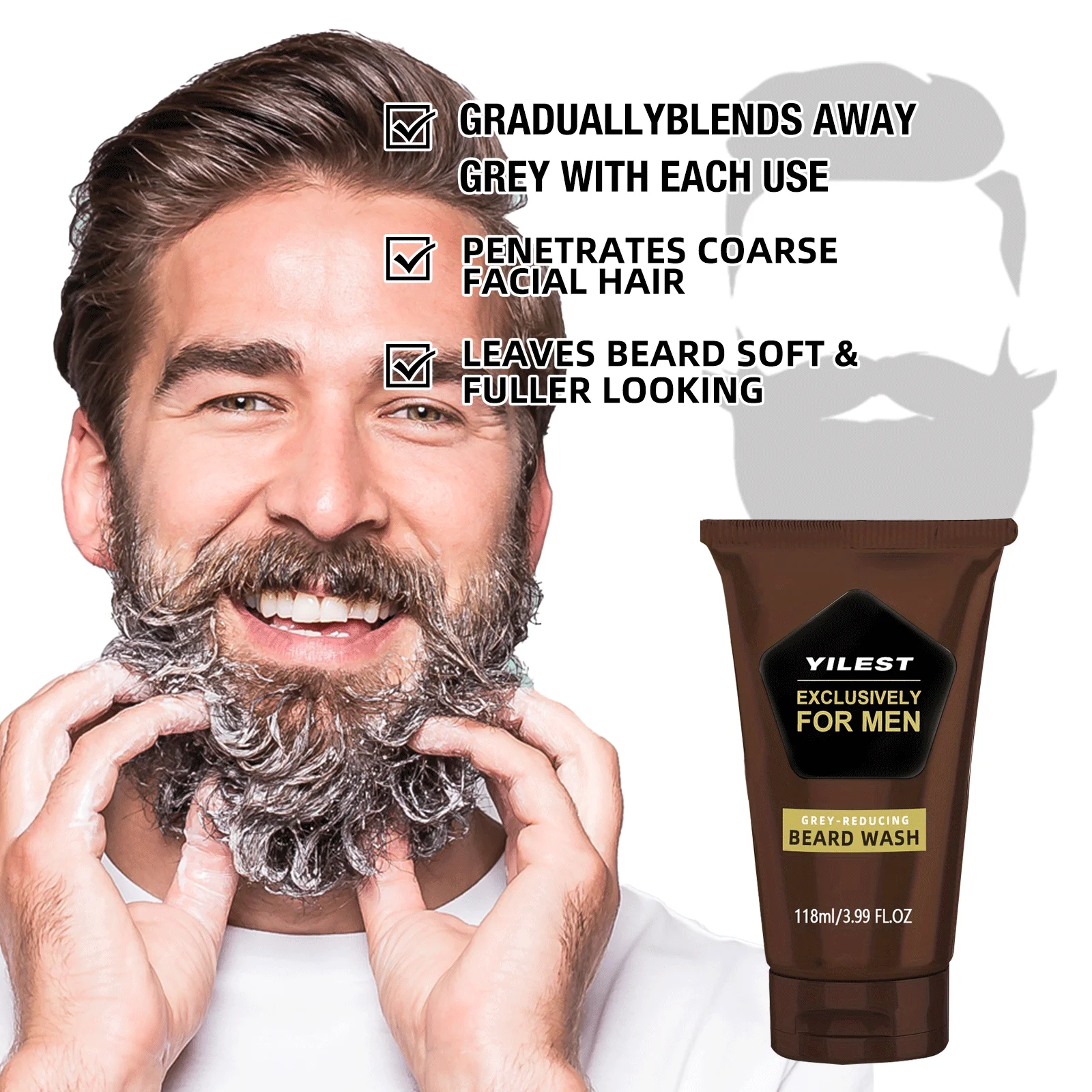 1-3pcs Men's Beard Black Dye D - đánh giá và giá Men Fashion Hair Style