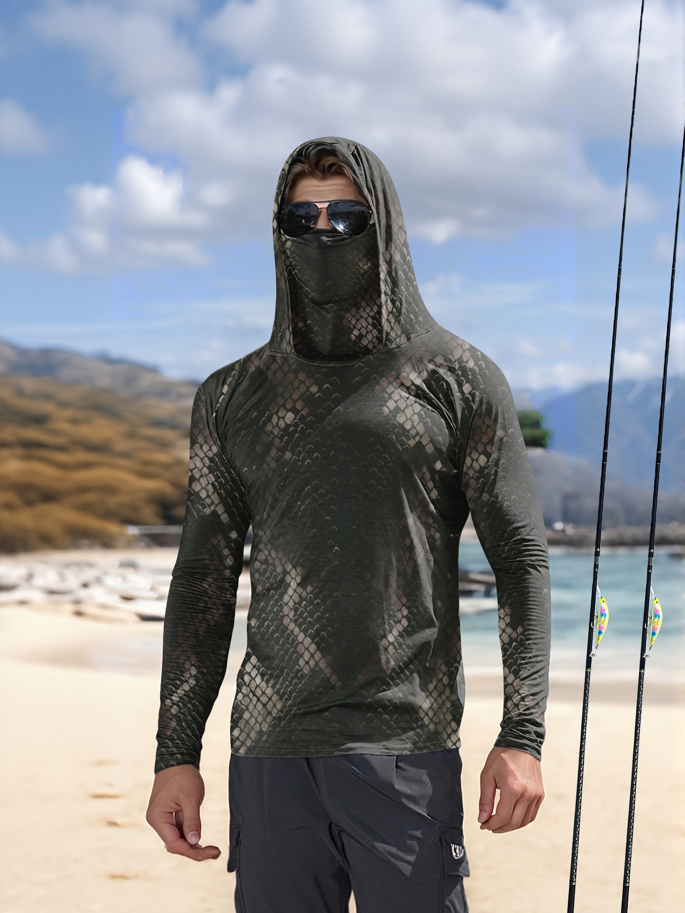 Men's Fishing Hooded Long-Slee - đánh giá và giá Mens Fashion Summer