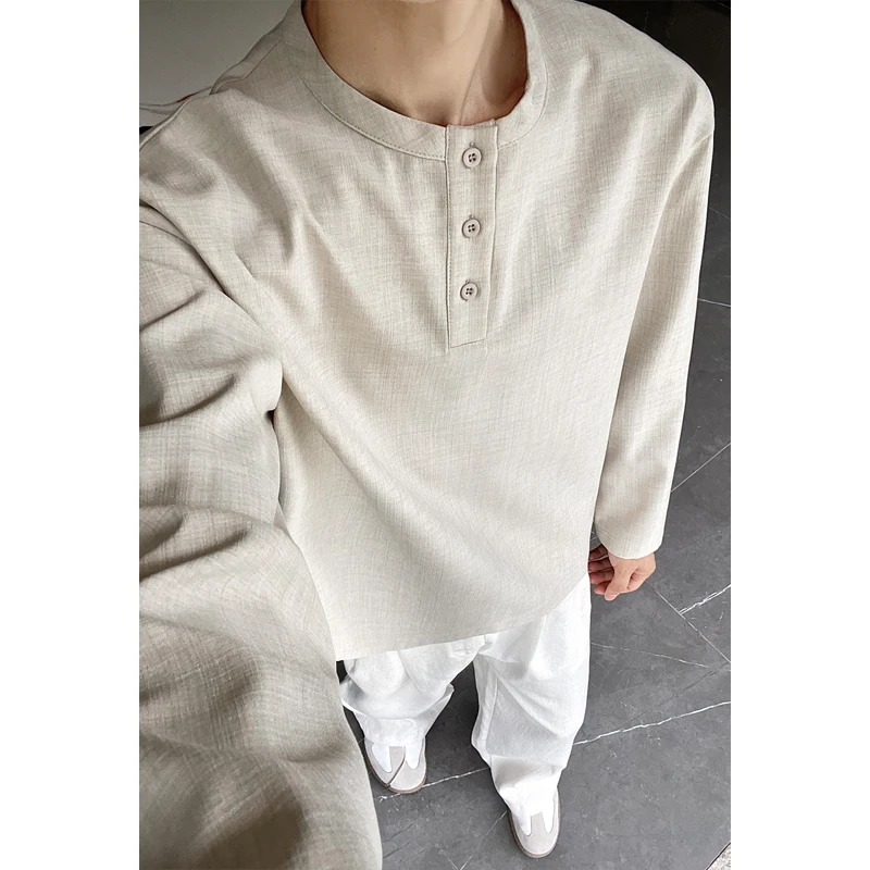 Mens Casual Faux Linen Henley  - đánh giá và giá Mens Fashion Summer
