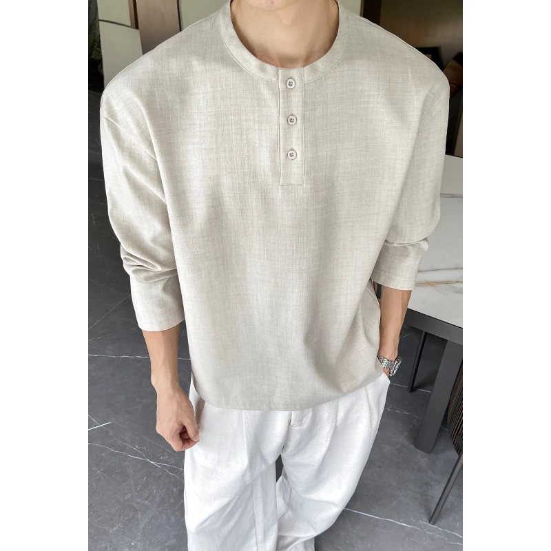 Mens Casual Faux Linen Henley  - đánh giá và giá Mens Fashion Summer