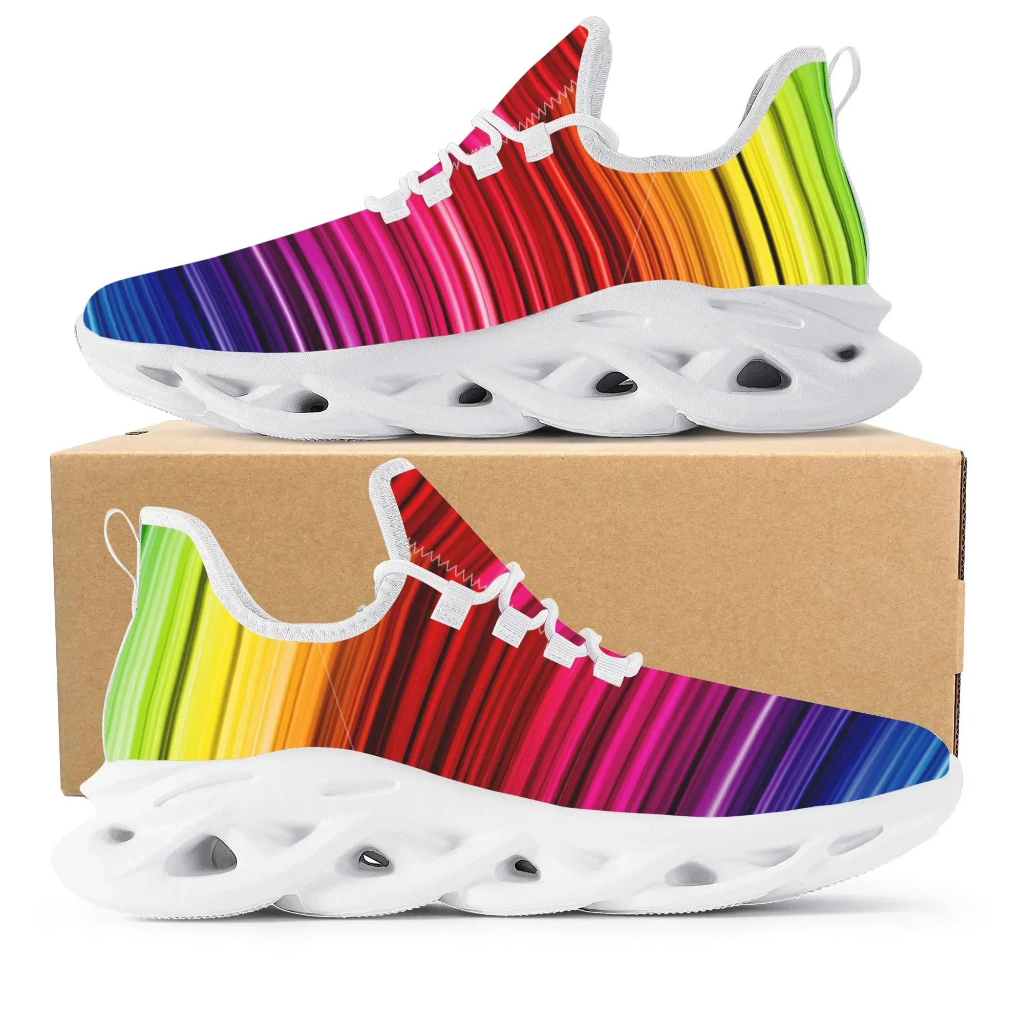 Colorful Rainbow Design Fashio - đánh giá và giá Men'S Fashion Running Shoes