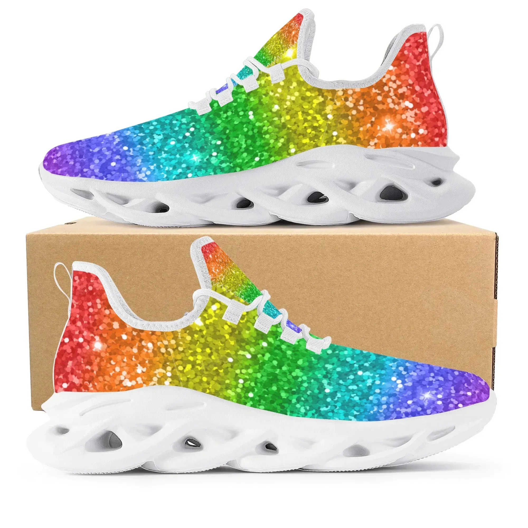Colorful Rainbow Design Fashio - đánh giá và giá Men'S Fashion Running Shoes