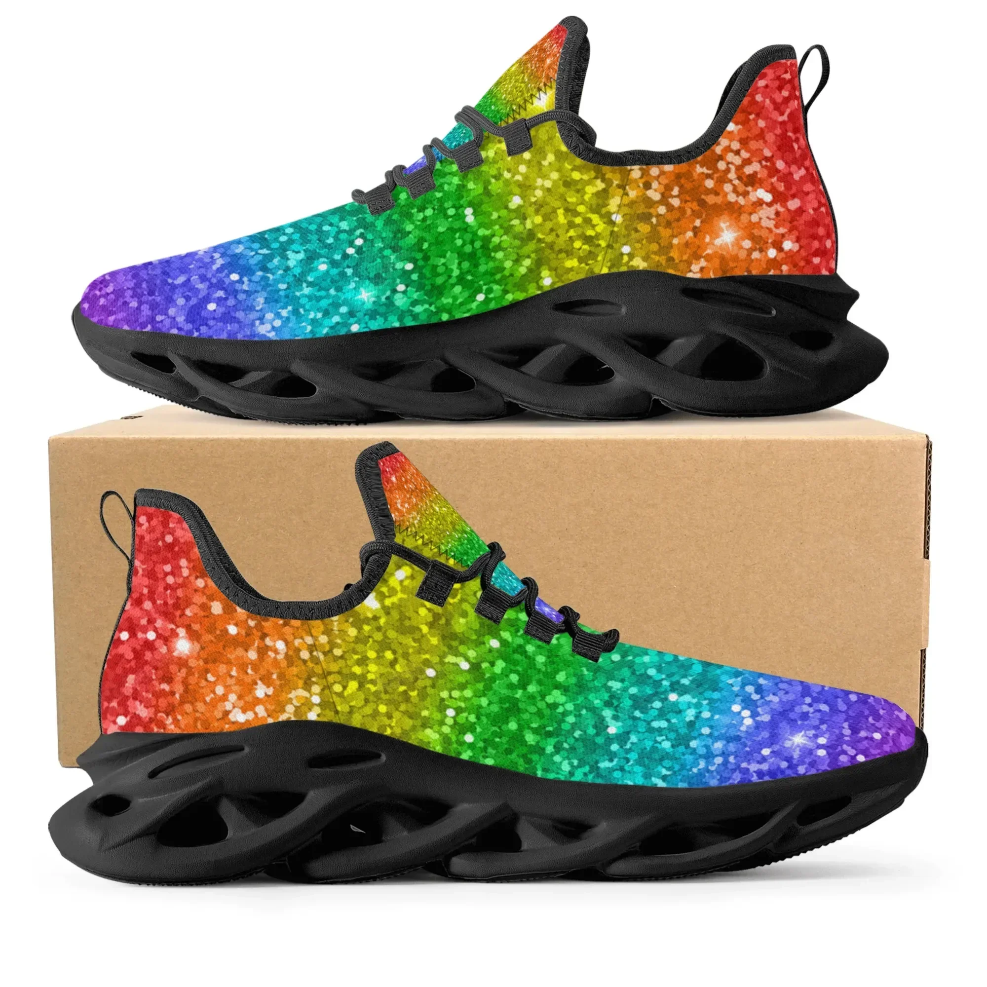Colorful Rainbow Design Fashio - đánh giá và giá Men'S Fashion Running Shoes