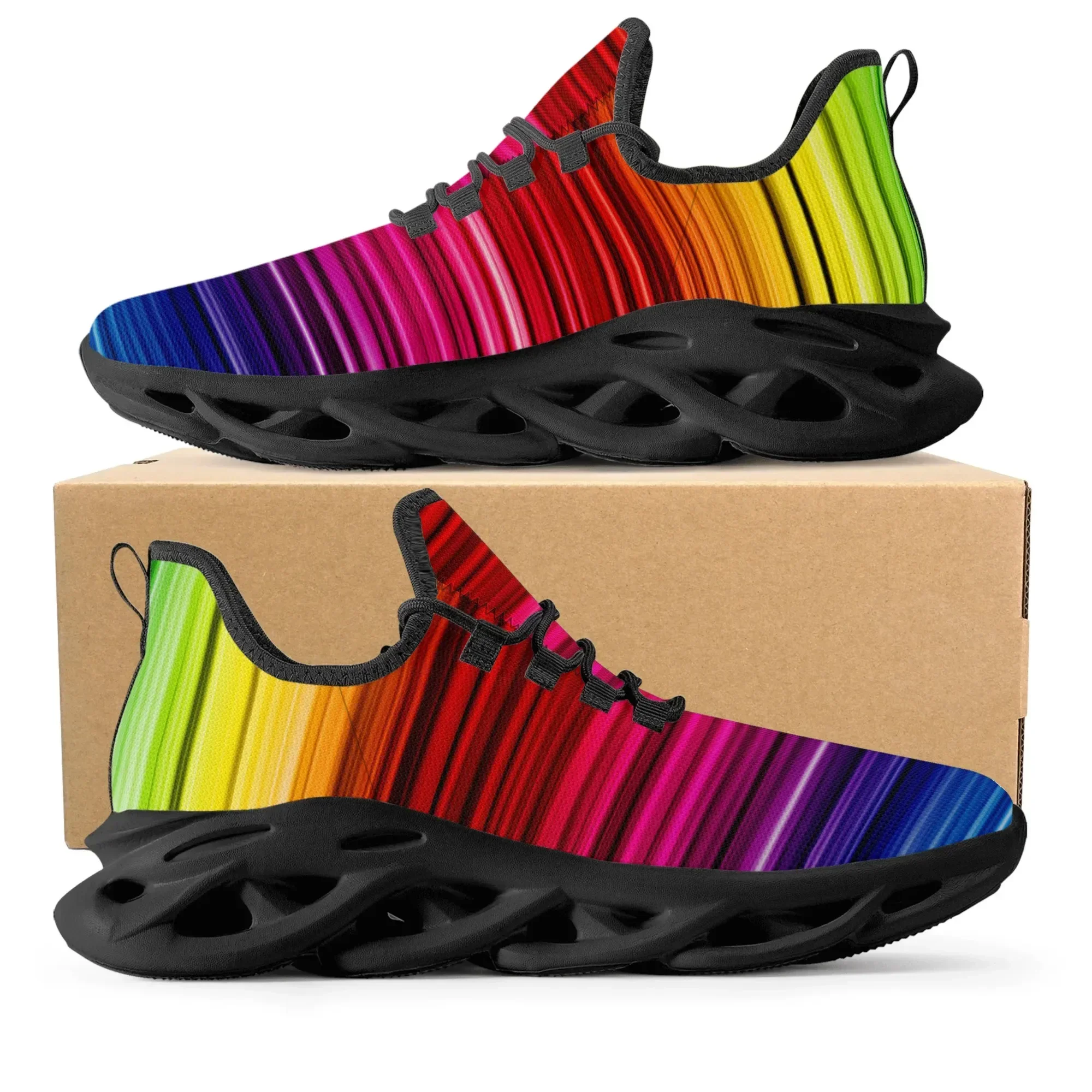 Colorful Rainbow Design Fashio - đánh giá và giá Men'S Fashion Running Shoes