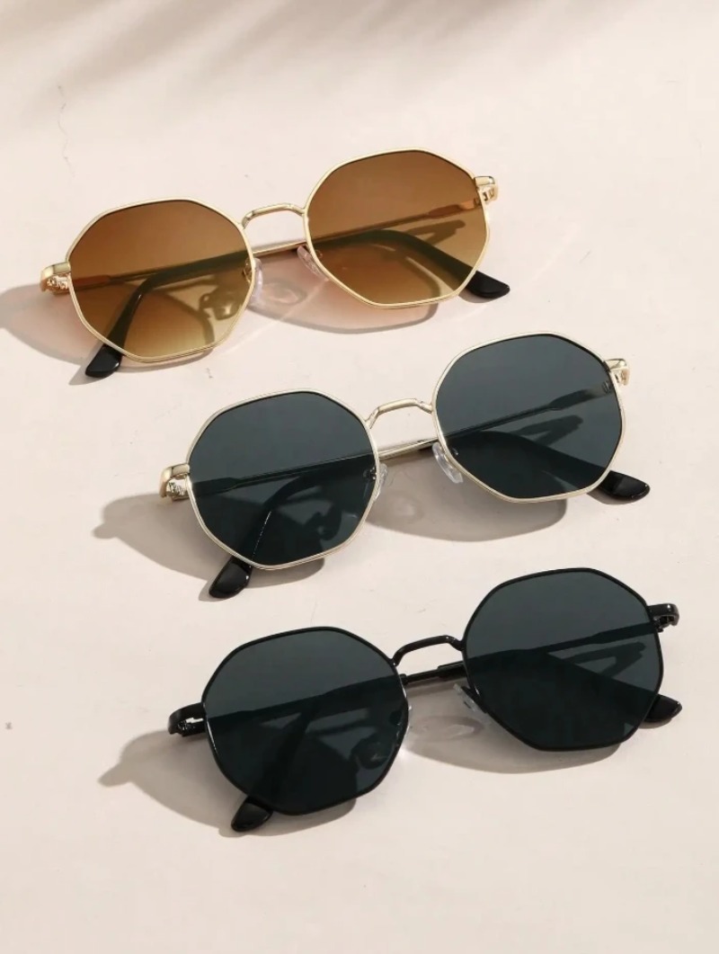 1/3 Pcs Metal Geometric-Round  - đánh giá và giá Men'S Fashion Round Glasses