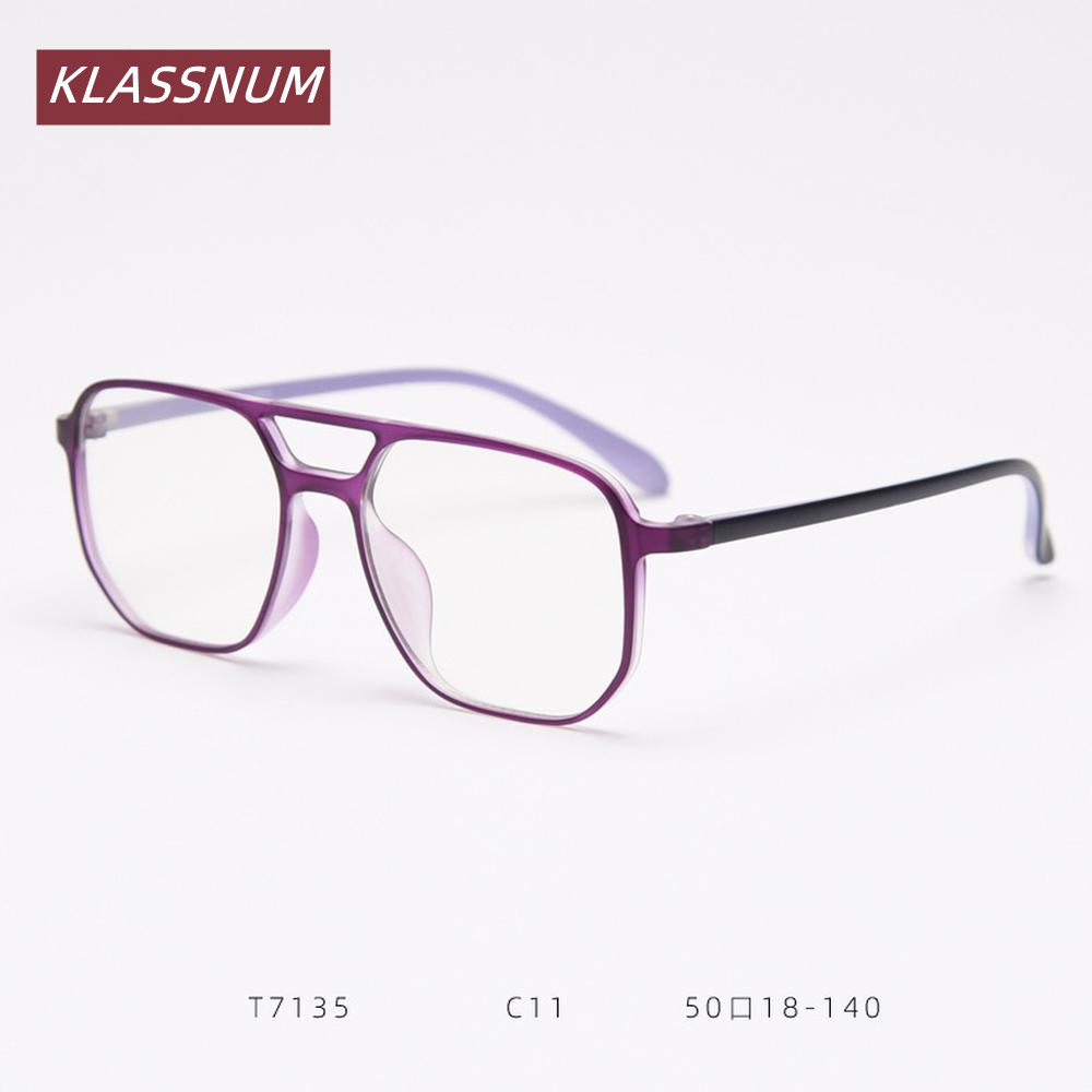 KLASSNUM Double Bridge Square  - đánh giá và giá Men'S Fashion Non Prescription Glasses