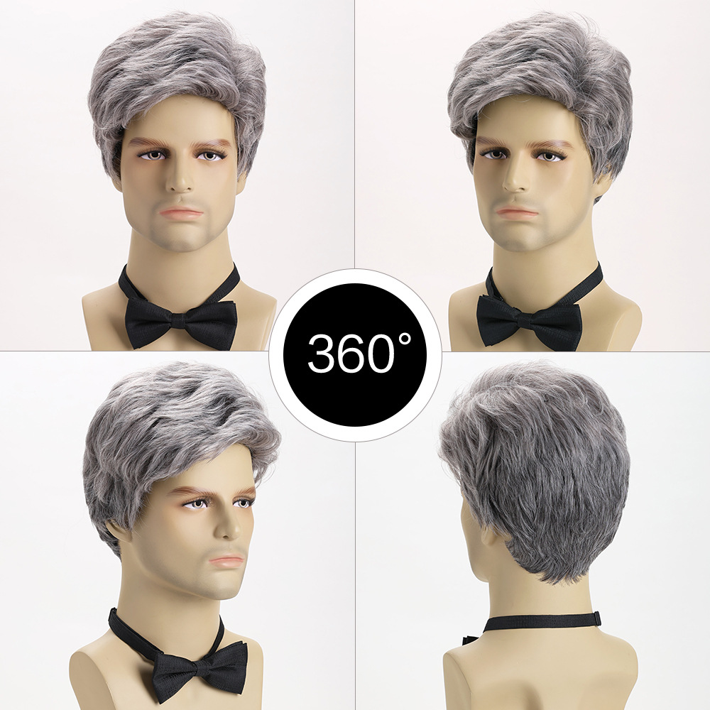 Synthetic Silver Grey Short Wi - đánh giá và giá Men Fashion Hair Style
