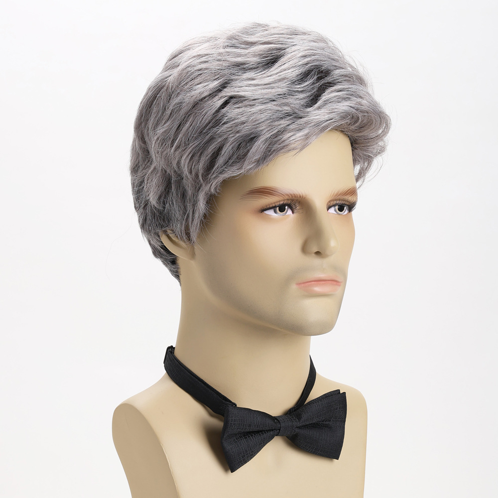 Synthetic Silver Grey Short Wi - đánh giá và giá Men Fashion Hair Style