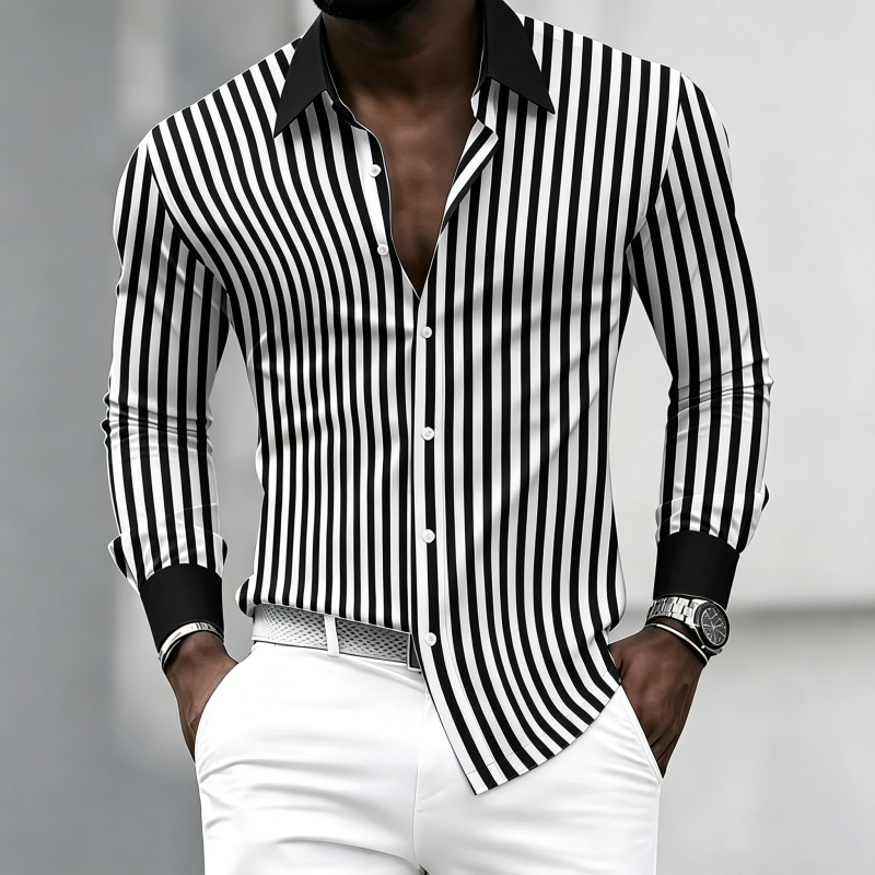 Men's long-sleeved collared sh - đánh giá và giá Mens Fashion Summer